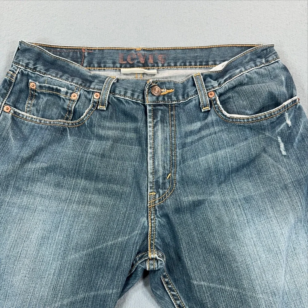 Levis 527 Low Boot Cut Jeans Mens W33 L30 Medium Wash Blue Denim 100% Cotton